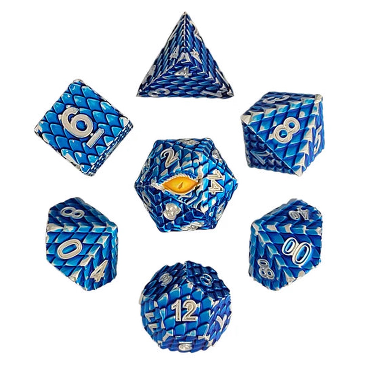 Dragon's Gaze Blue Metal RPG Dice Set - Dragon's Gaze Blue Metal