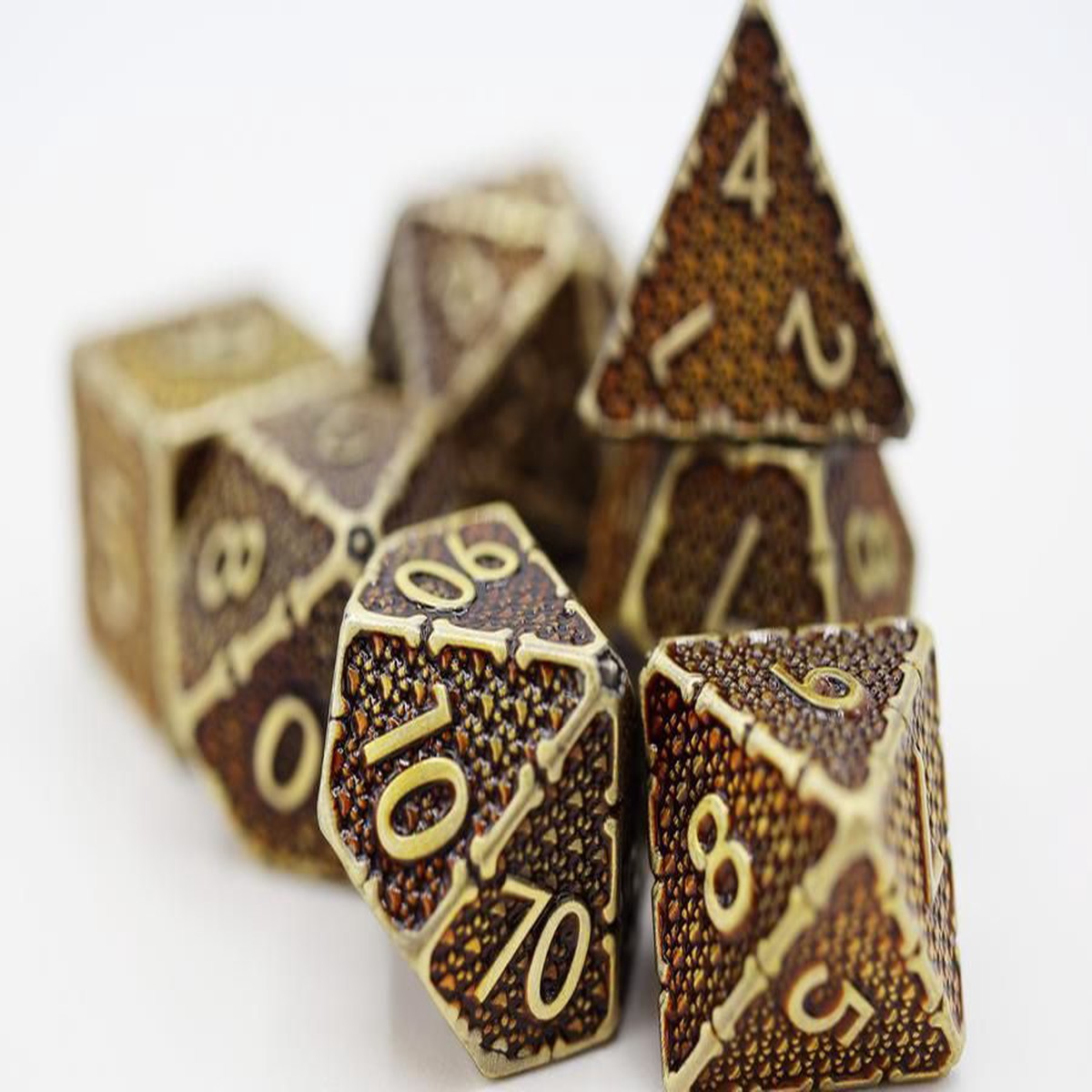 Foam Brain Games 7ct Metal Polyhedral Dice Set - Paw Prints - 7ct Muddy Paw Prints Metal