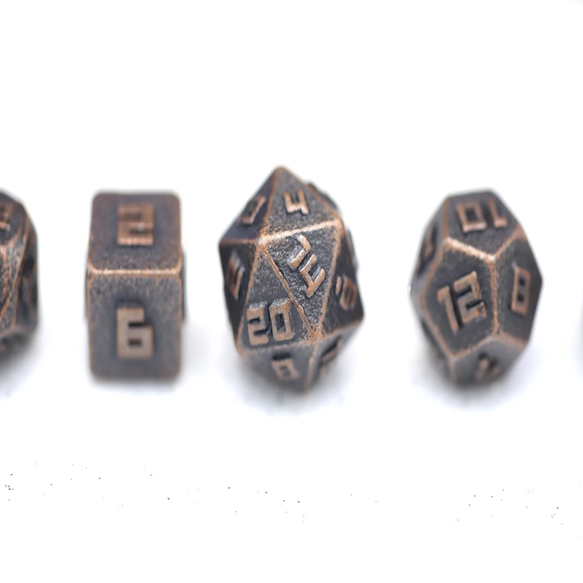 10MM Mini Metal RPG Dice Set - Ancient Copper - 10mm Metal Ancient Copper