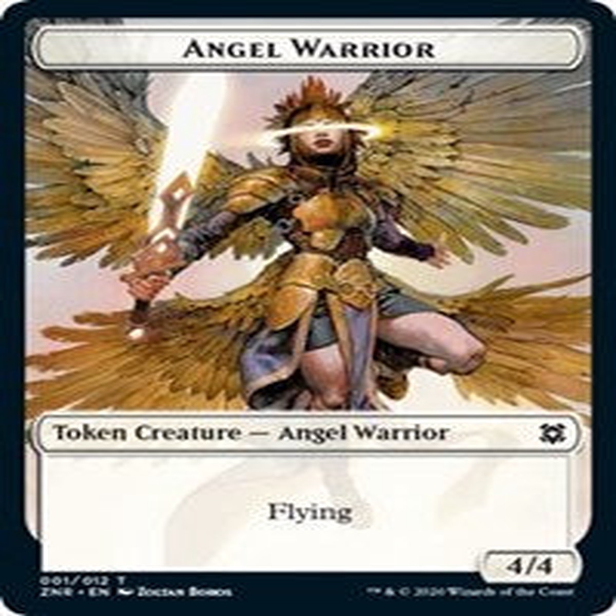 Angel Warrior // Hydra Double-Sided Token [Zendikar Rising Tokens] - Near Mint/Excellent Foil