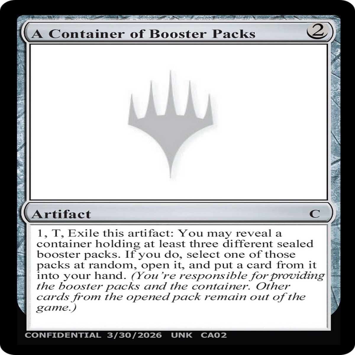 A Container of Booster Packs [Unknown Event] - Damaged
