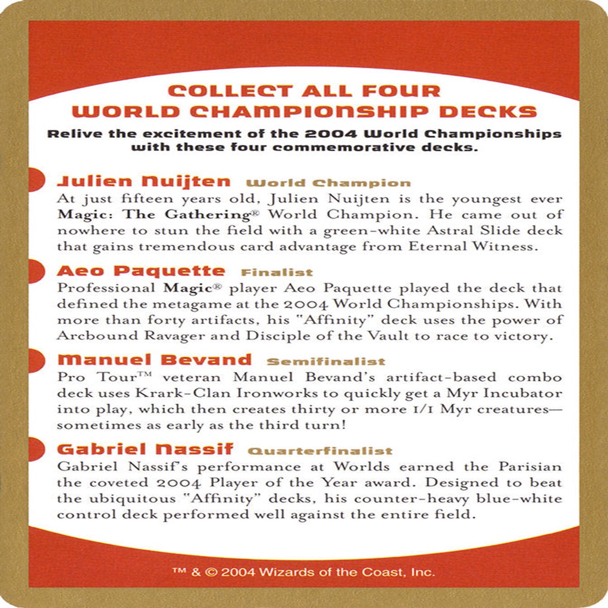 2004 World Championships Ad [World Championship Decks 2004] - Near Mint