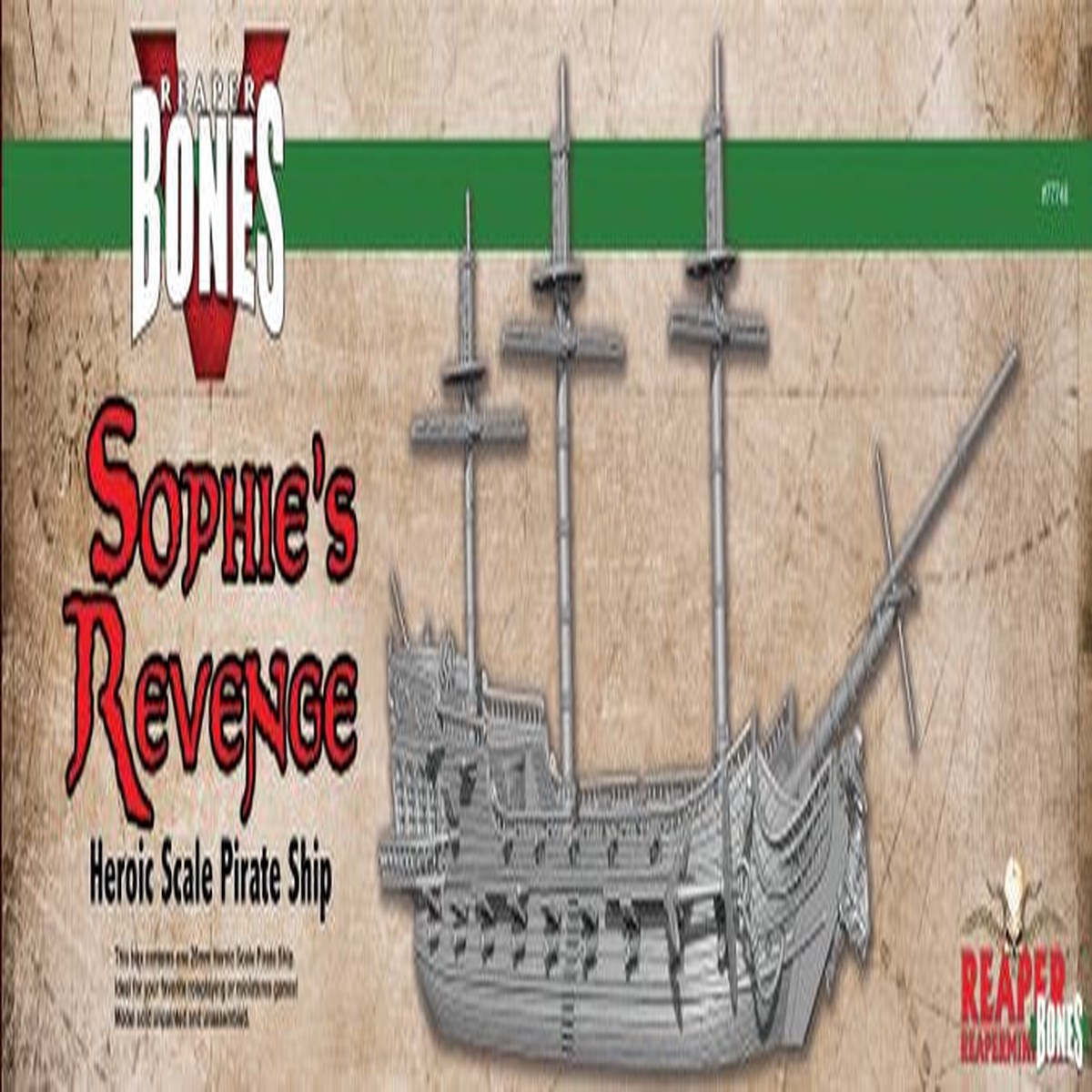 SOPHIE'S REVENGE PIRATE SHIP w/EXTRA CANNONS (10) GLOW IN THE DARK HEROIC SCALE PIRATE SHIP