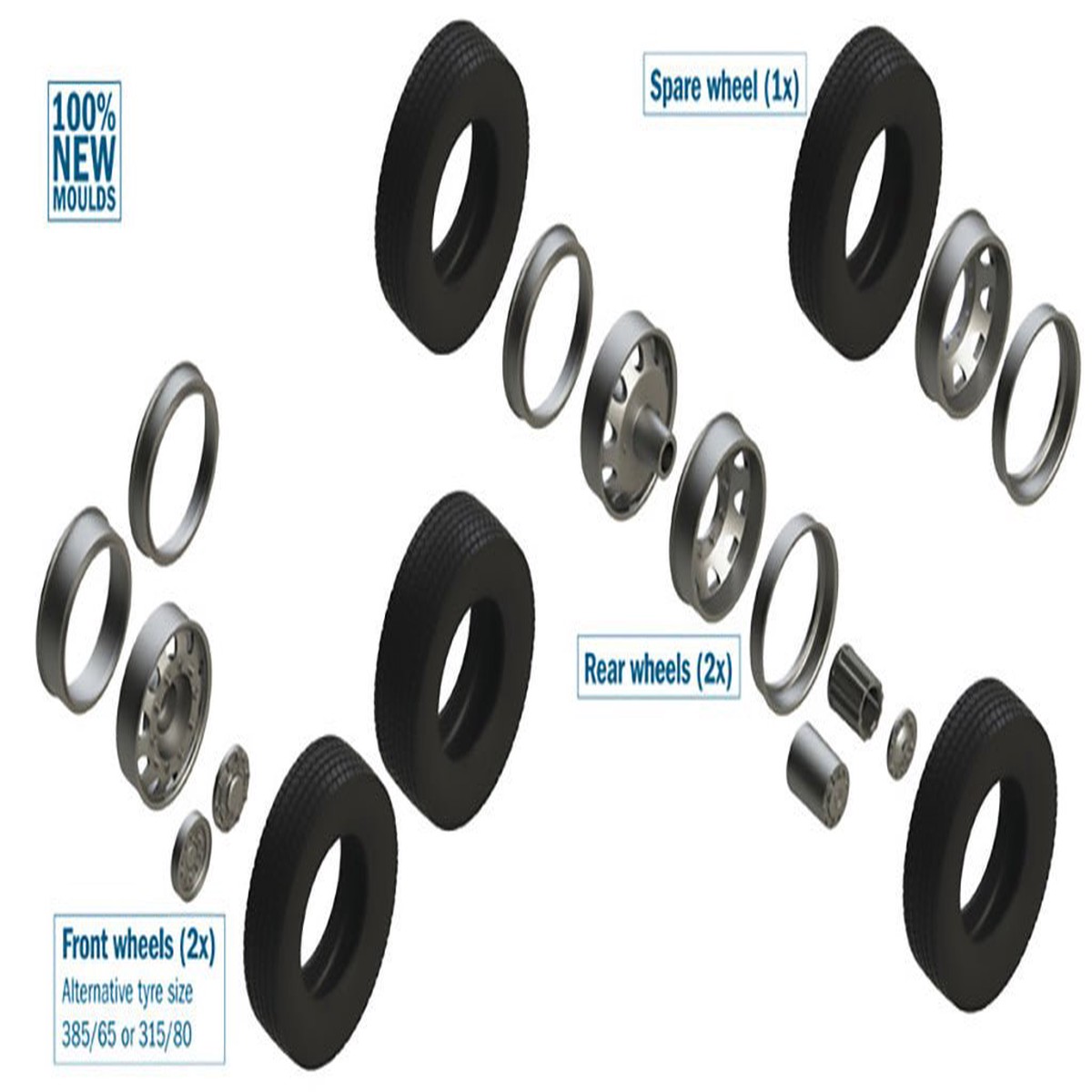 Italeri 1:24 European Tractors Tyres and Rims - 3909