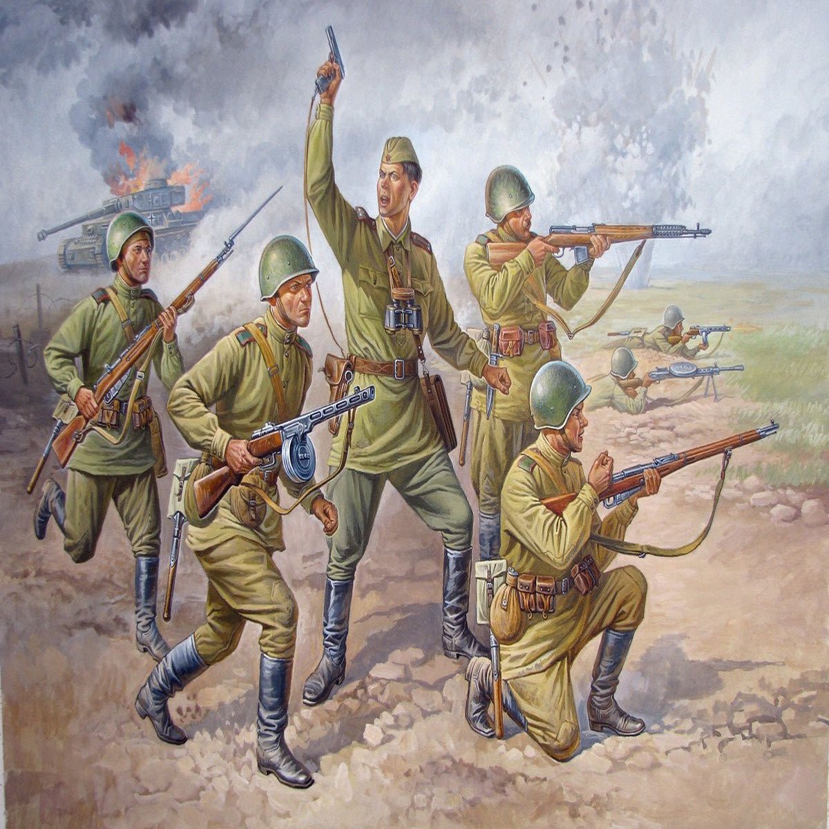 Zvezda 1:72 Soviet Infantry WWII (RR) - Z8077