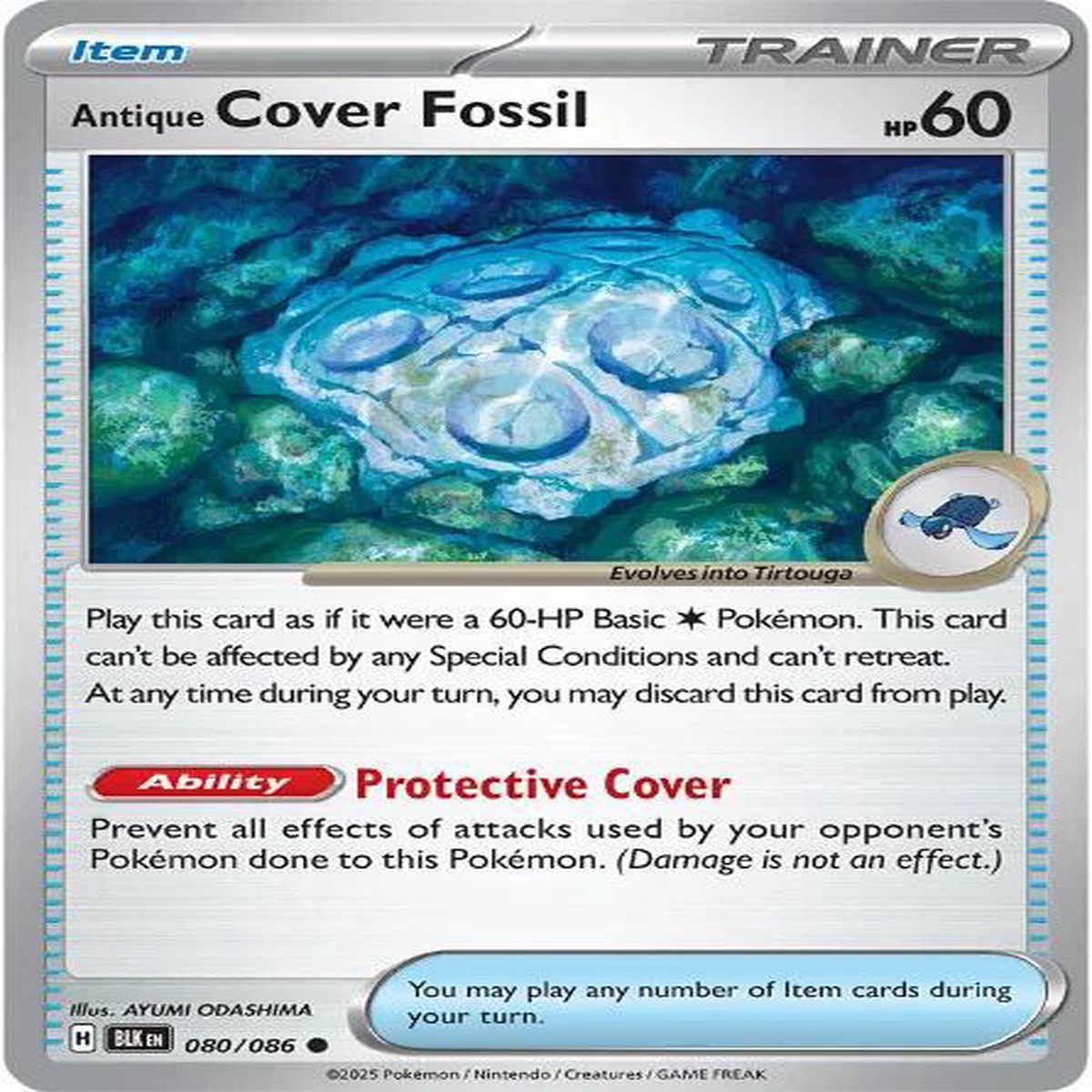 Antique Cover Fossil Normal SV: Black Bolt Common 080/086 - Near Mint