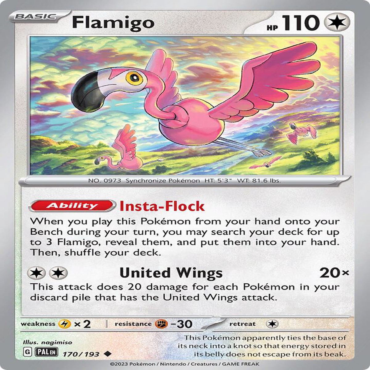 Flamigo Normal SV02: Paldea Evolved Uncommon 170/193 - Near Mint