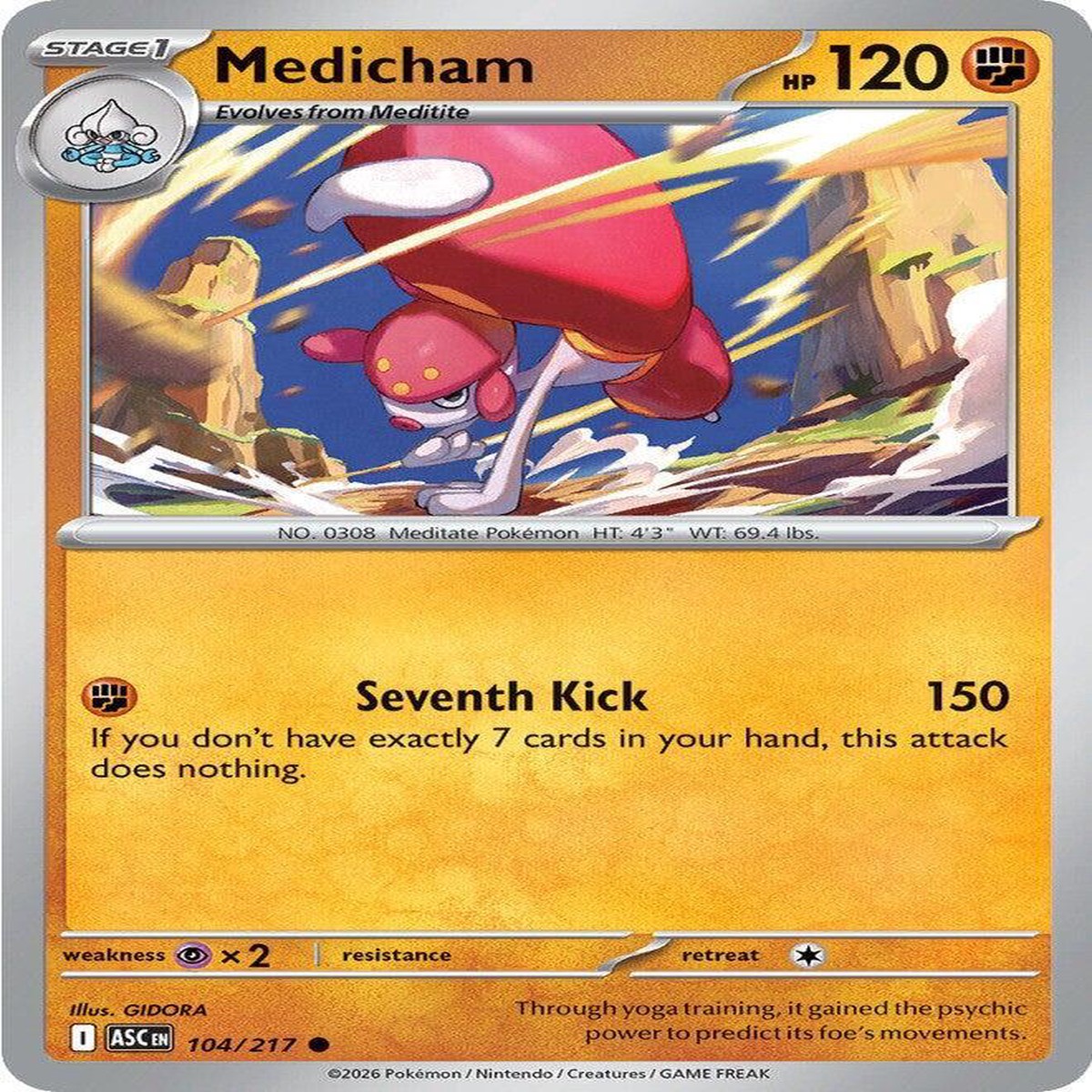 Medicham - 104/217 Normal ME: Ascended Heroes Common 104/217 - Near Mint