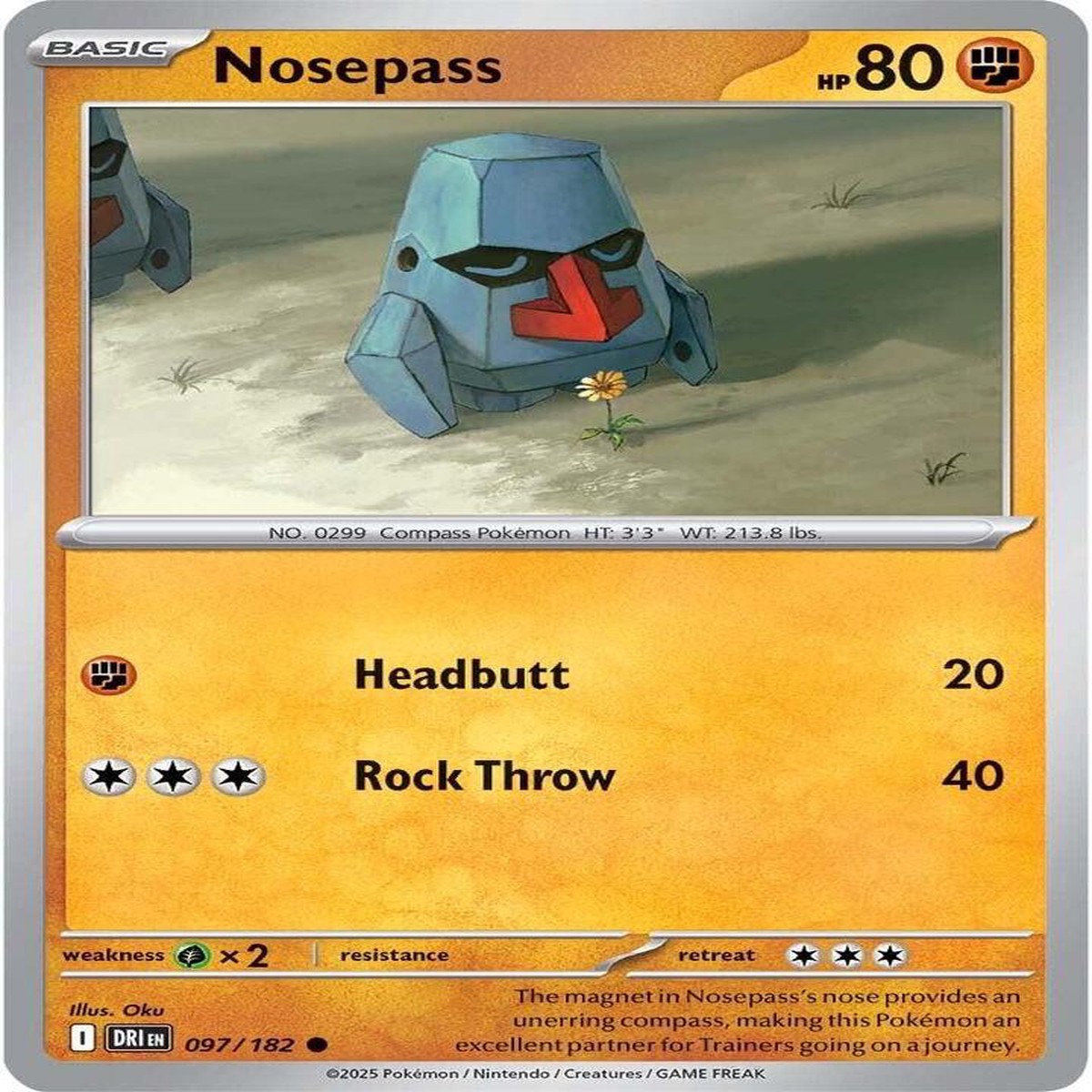 Nosepass Normal SV10: Destined Rivals Common 097/182 - Near Mint