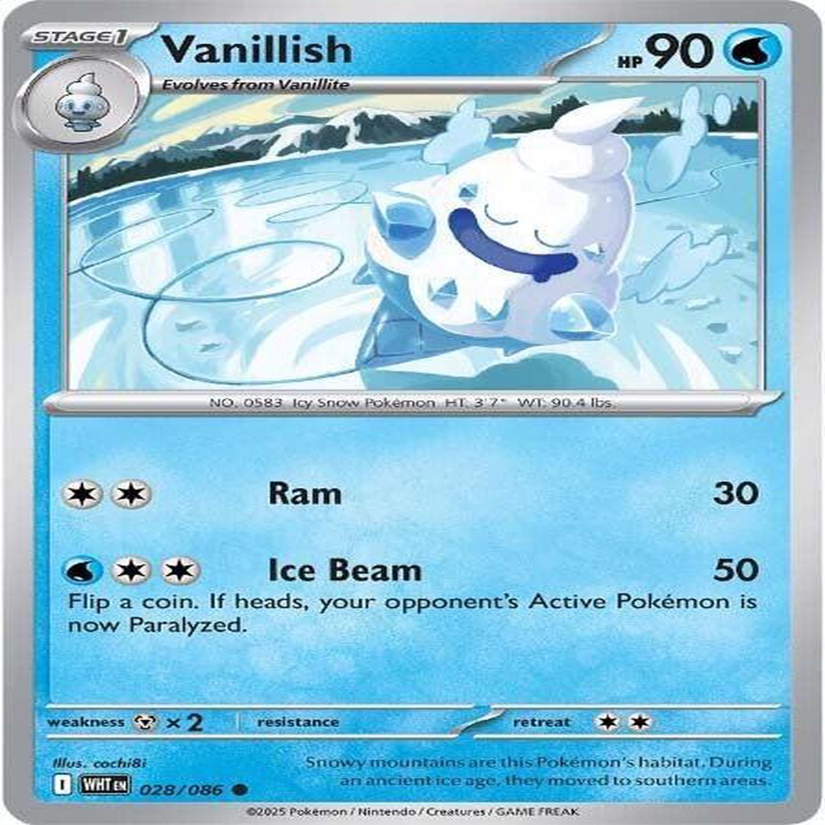 Vanillish Normal SV: White Flare Common 028/086 - Near Mint