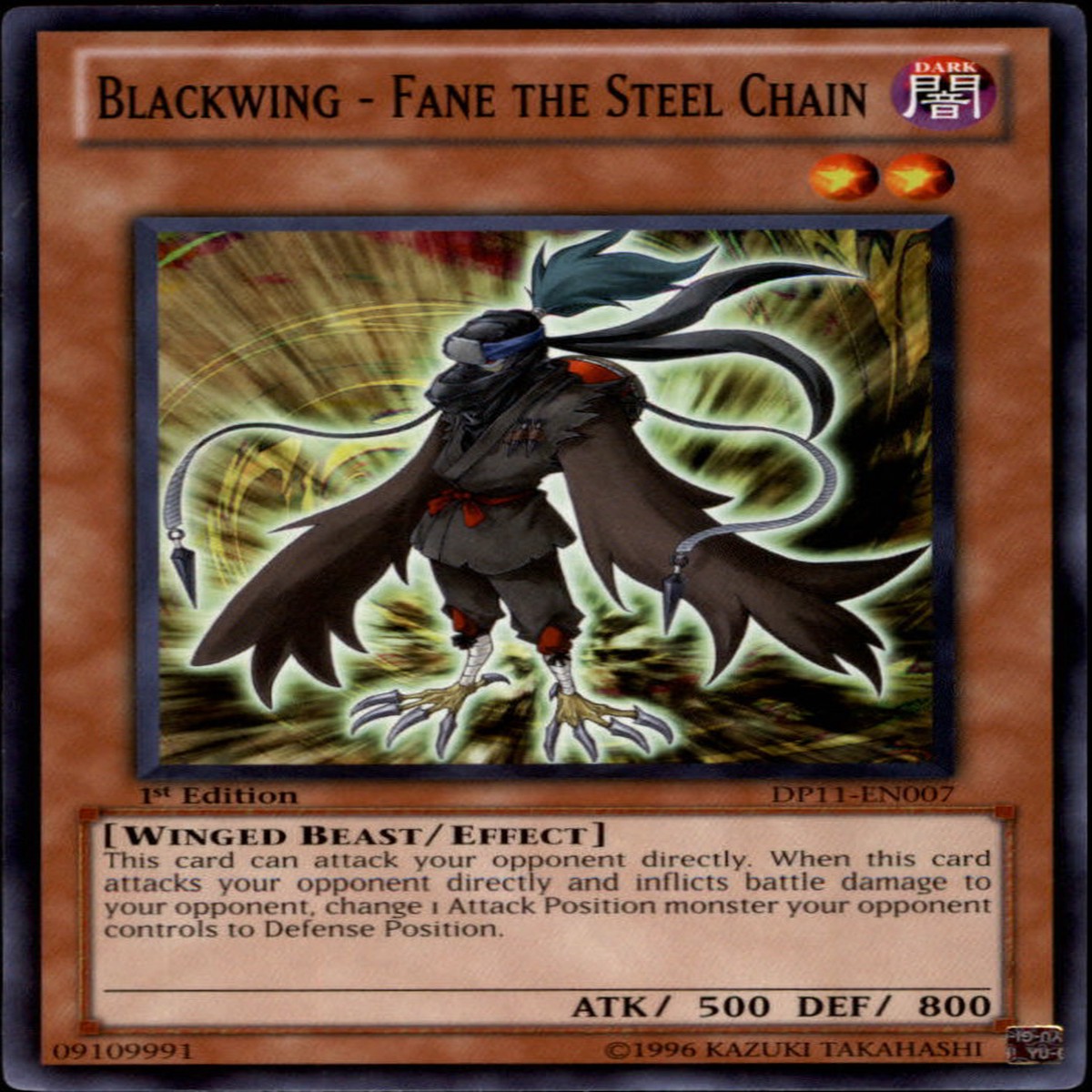 Blackwing - Fane the Steel Chain [DP11-EN007] Common - NM 1st Edition