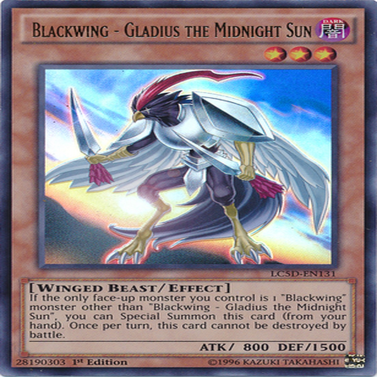 Blackwing - Gladius the Midnight Sun [LC5D-EN131] Ultra Rare - NM 1st Edition
