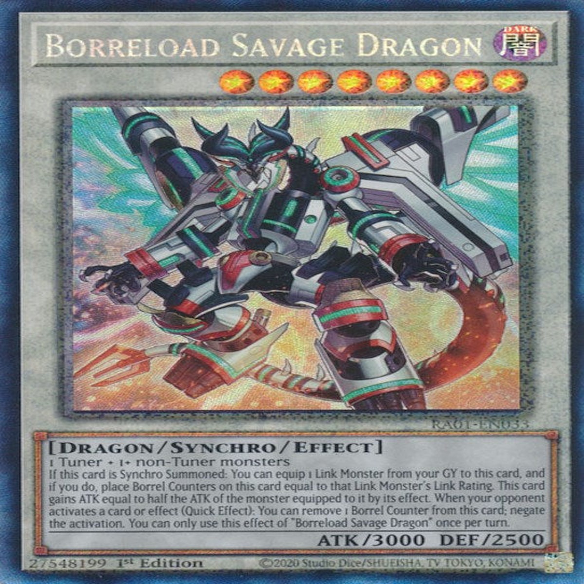 Borreload Savage Dragon [RA01-EN033] Prismatic Collector's Rare - NM 1st Edition