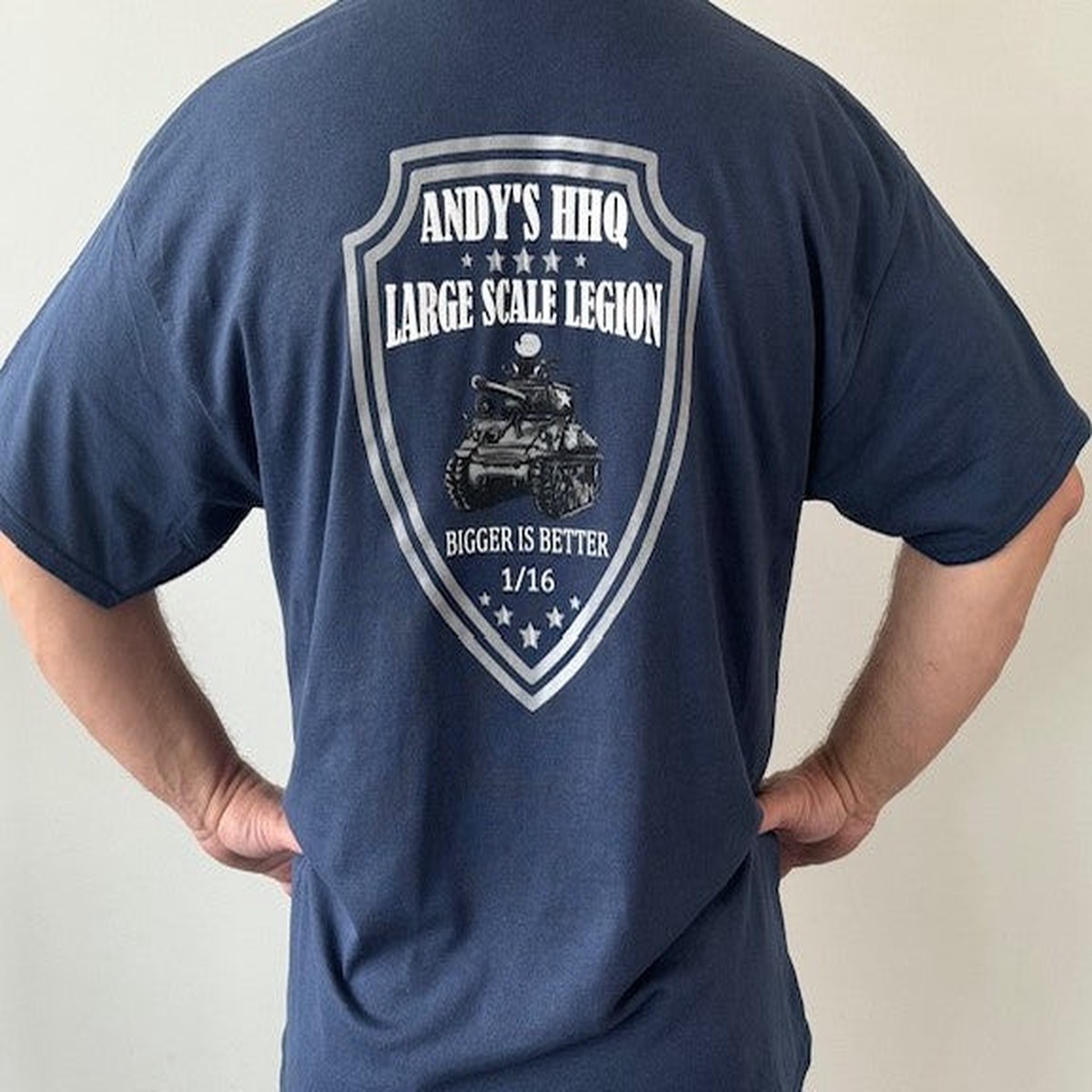 NEW! Official Andy's Hobby Headquarters "Large Scale Legion" T-Shirt - Navy Blue - M